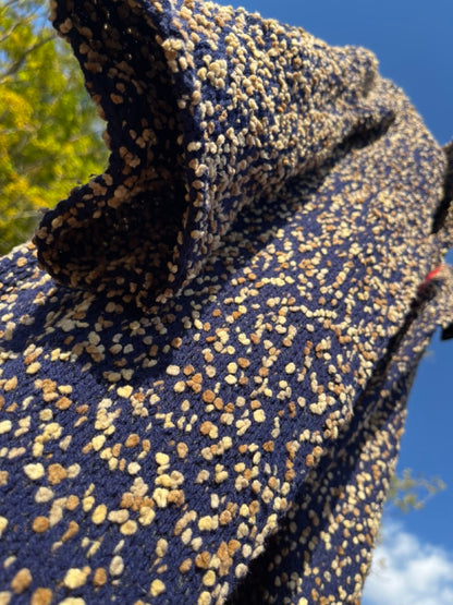Midnight Pebbles – Handcrafted Textured Knit Coat