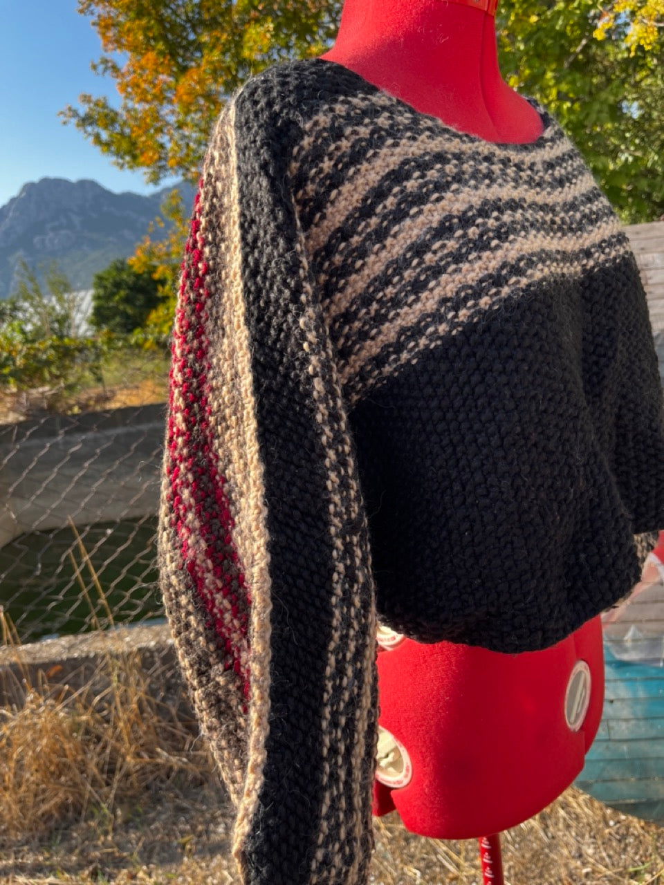 Mountain Path – Handcrafted Striped Knit Sweater