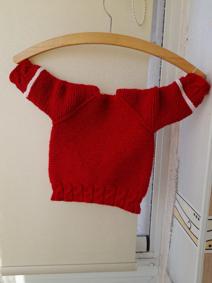 Cherry Bloom – Hand-Knitted Baby Cardigan