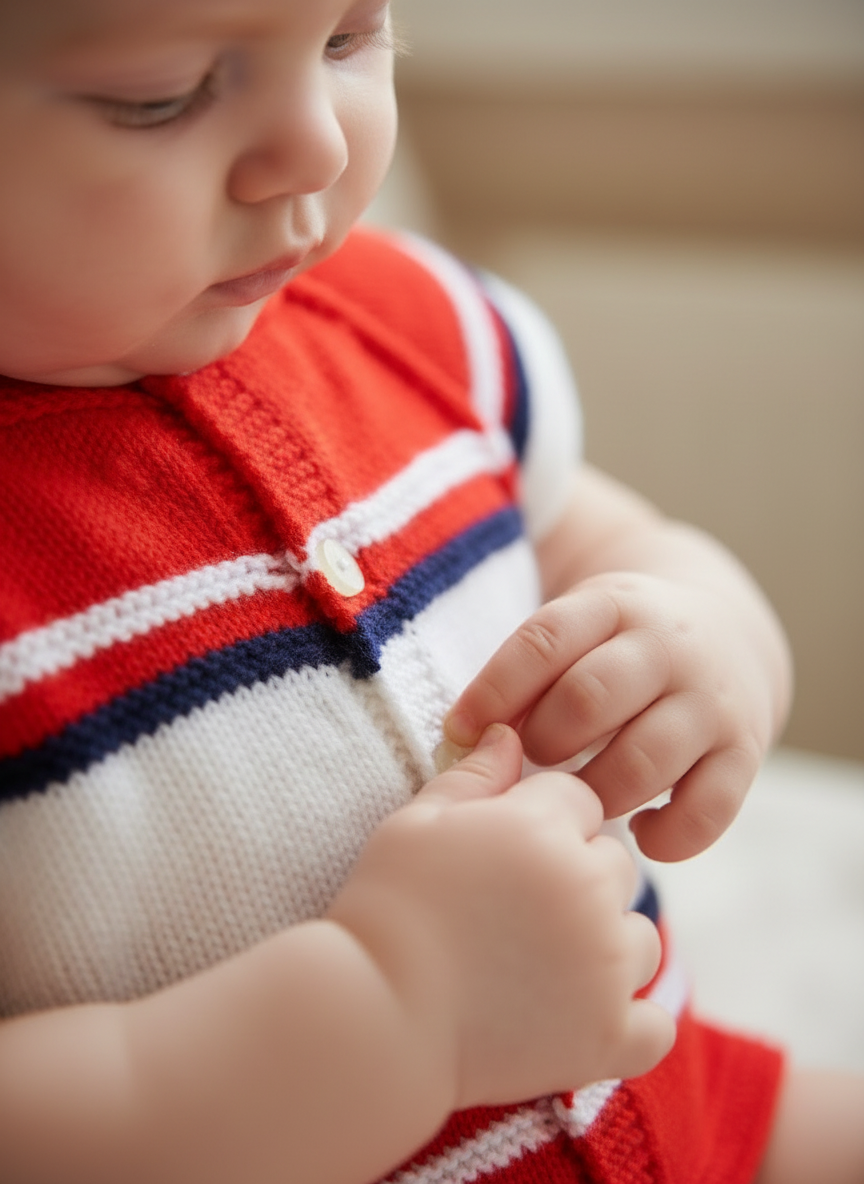 Baby's hands touching buttons