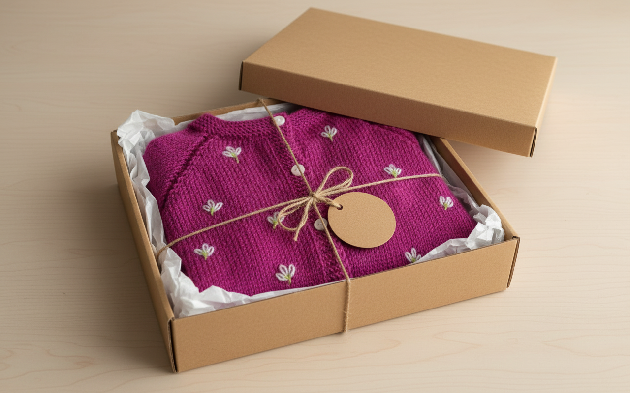 Berry Blossom – Hand-Knitted Floral Cardigan