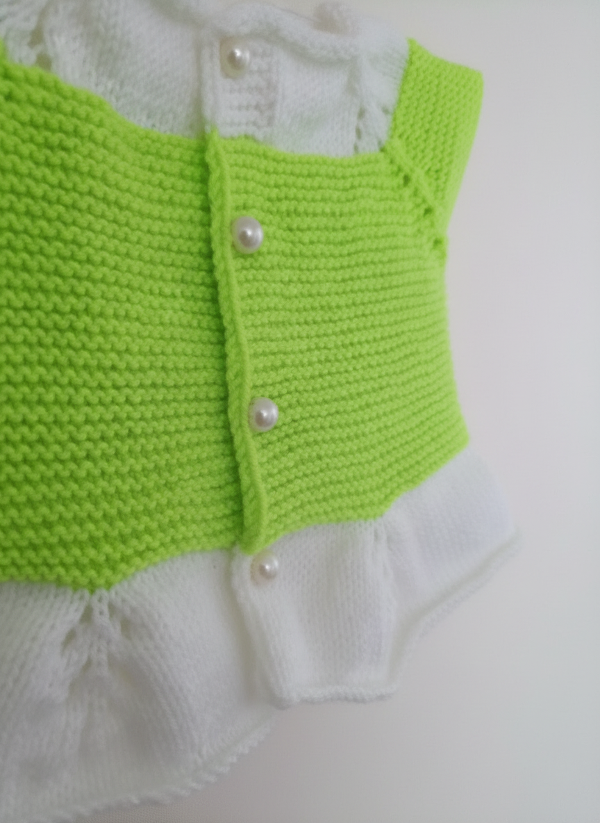 Close-up detail of lime vest
