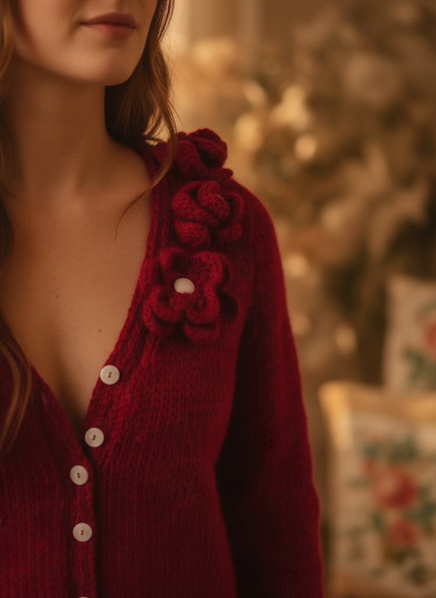 Close-up detail with vintage florals