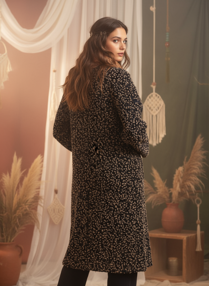 Midnight Pebbles Coat Back View