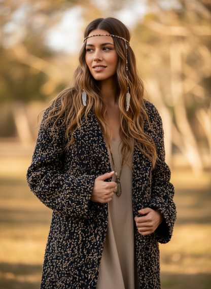 Midnight Pebbles Coat Detail