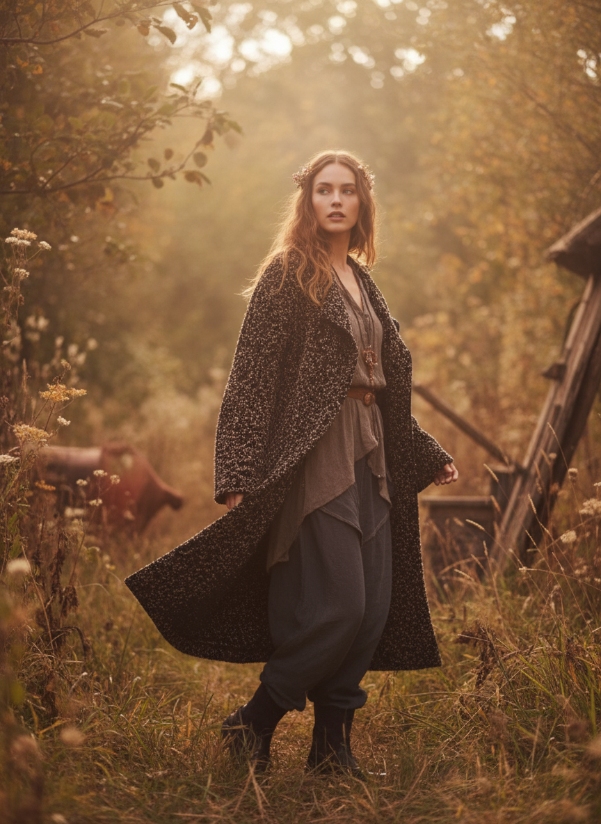 Midnight Pebbles Coat Natural Setting