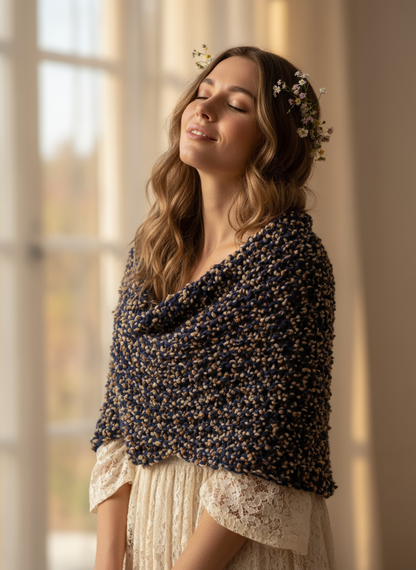 Midnight Pebbles Shawl Detail