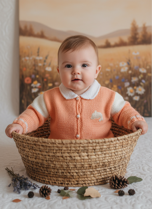 Peach Meadow - Baby in basket