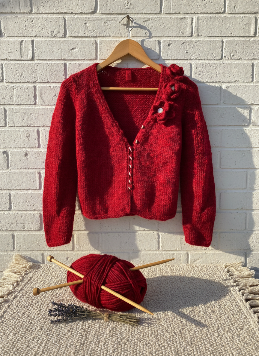 Reborn Crimson Cardigan Banner - True to Product