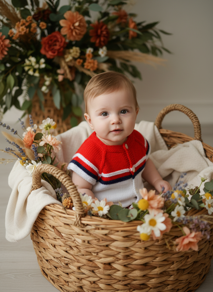 Three-quarter angle with wildflowers